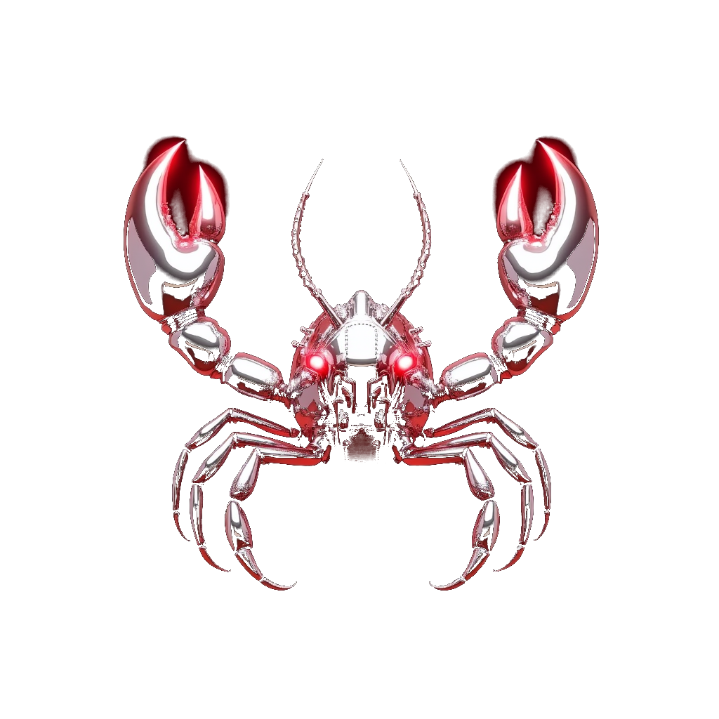 Cajun Automation metallic crawfish mascot
